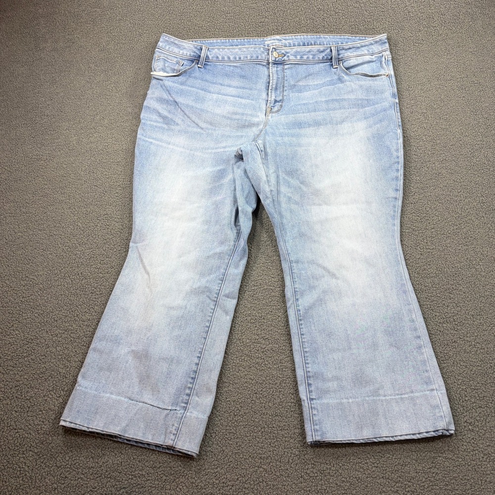 Old Navy Jeans Women 24 Plus Blue Kicker Bootcut Stretch Mid Rise Light Wash